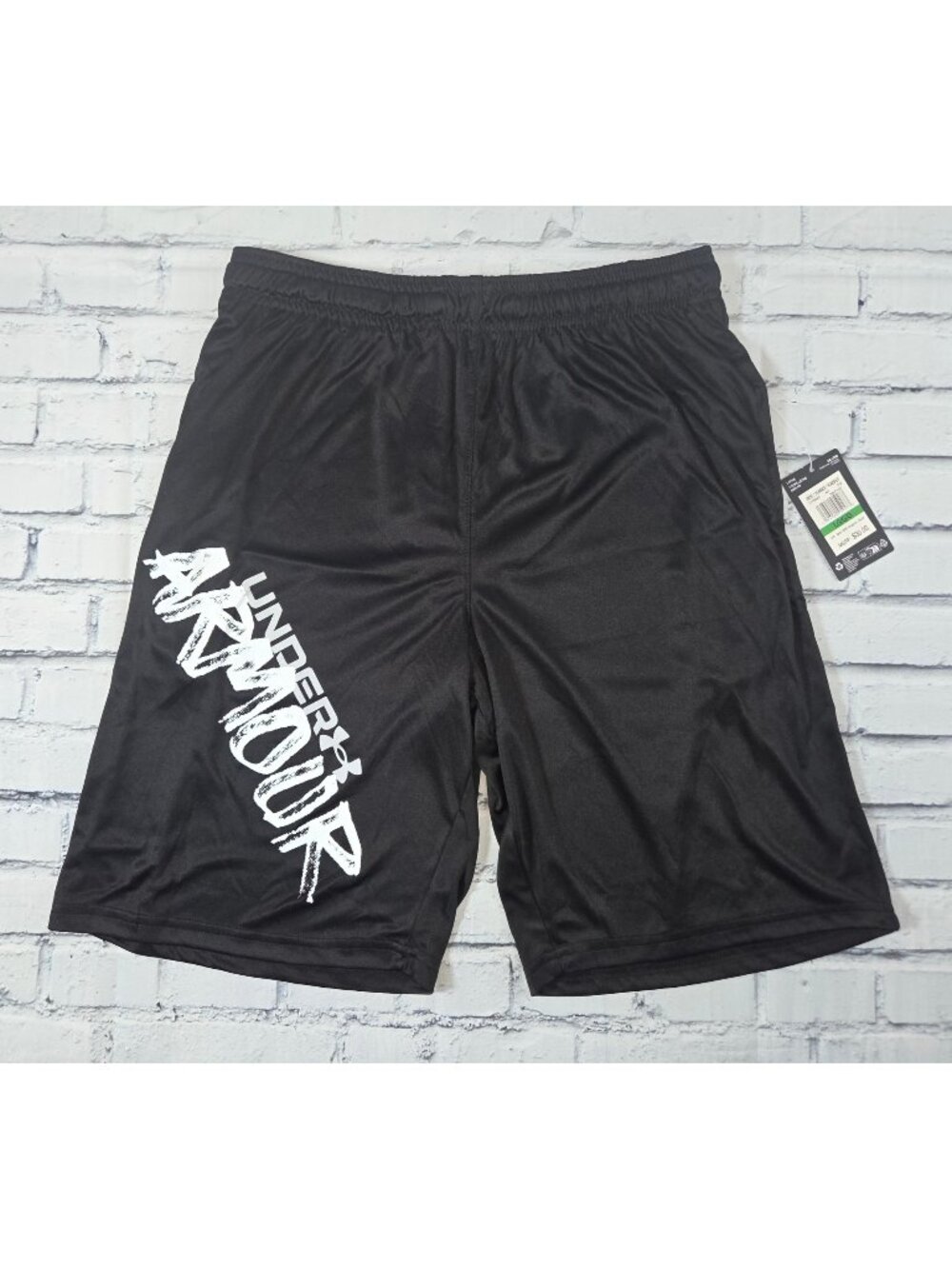 Under Armour Mens Loose Black Graphic Athletic Shorts Large